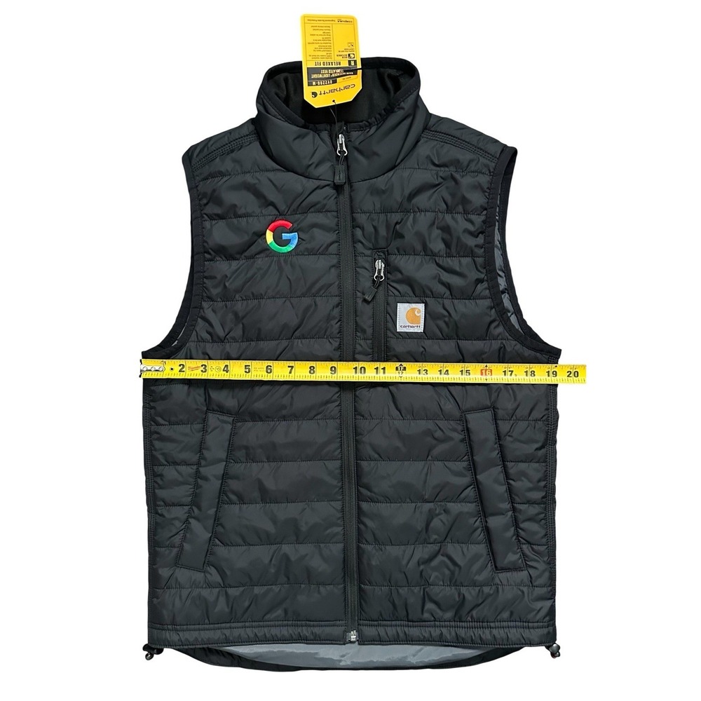 Carhartt Rain Defender Lightweight Insulated Mens Black Vest w Google Logo - Picture 4 of 10
